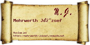 Mehrwerth József névjegykártya